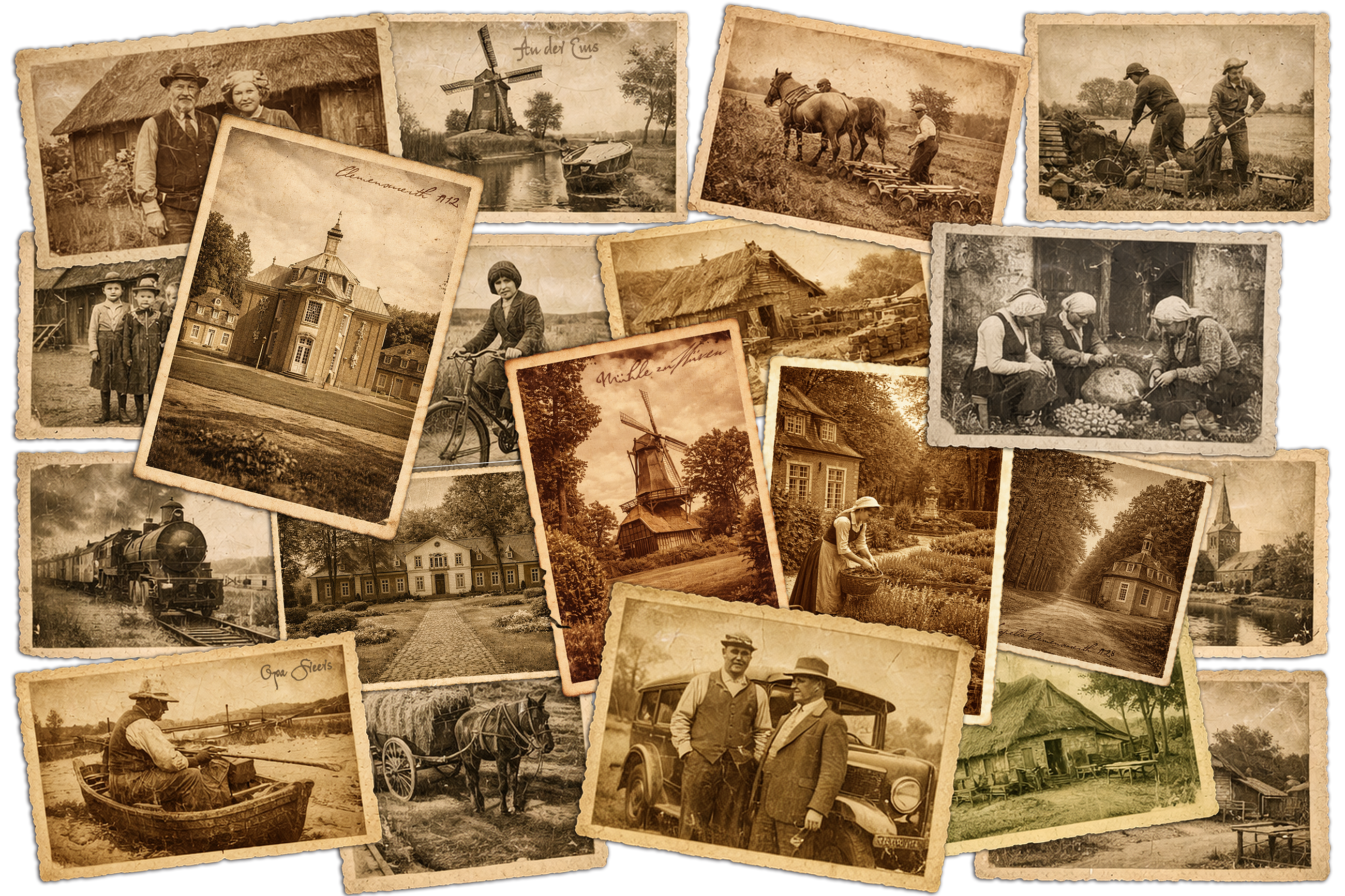 Fotos aus der Zeit und der Region. Landleben oder verdächtig?